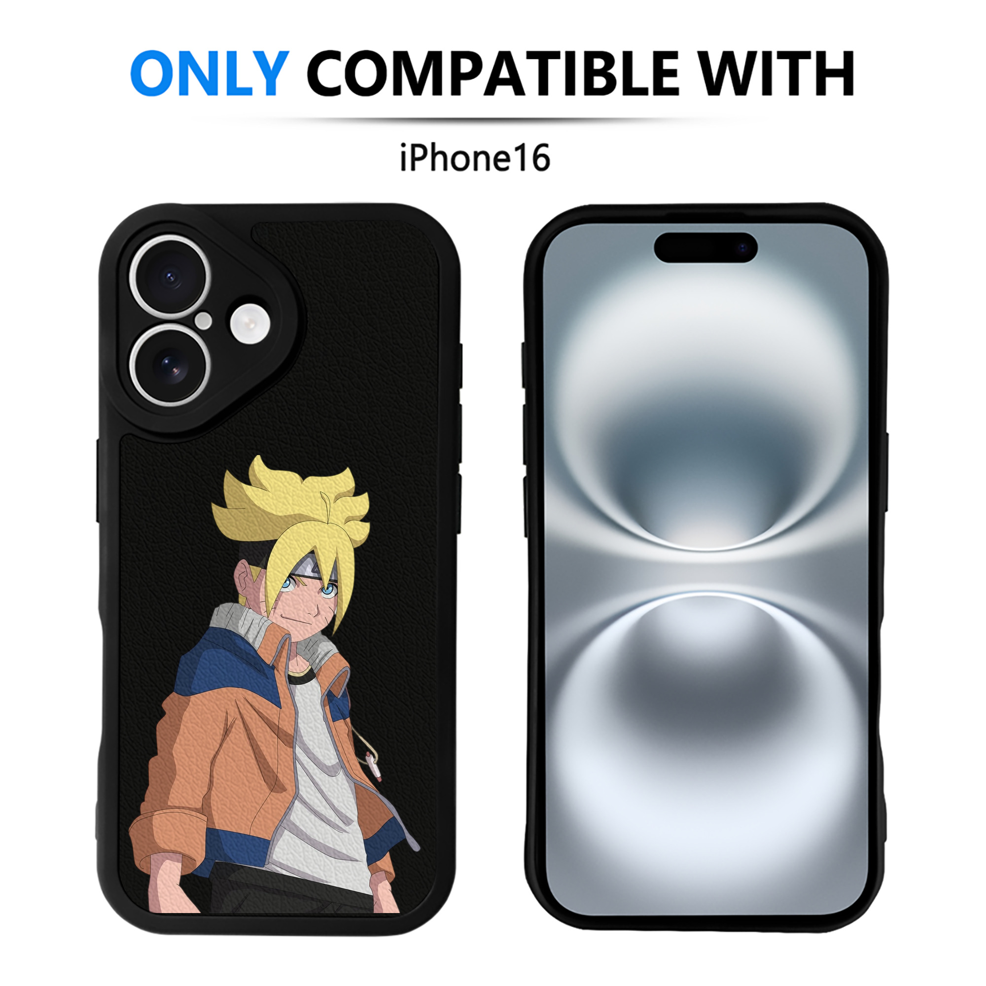（画像用） NARUTO -ナルト- うずまき ナルト Uzumaki Naruto 【iPhone 16シリーズ対応】シリコンスマホケース（レザー調） 材質：シリコン